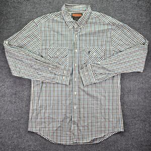 Ball and Buck Anglers Shirt Mens Large Plaid Long Sleeve Made in USA Outdoor